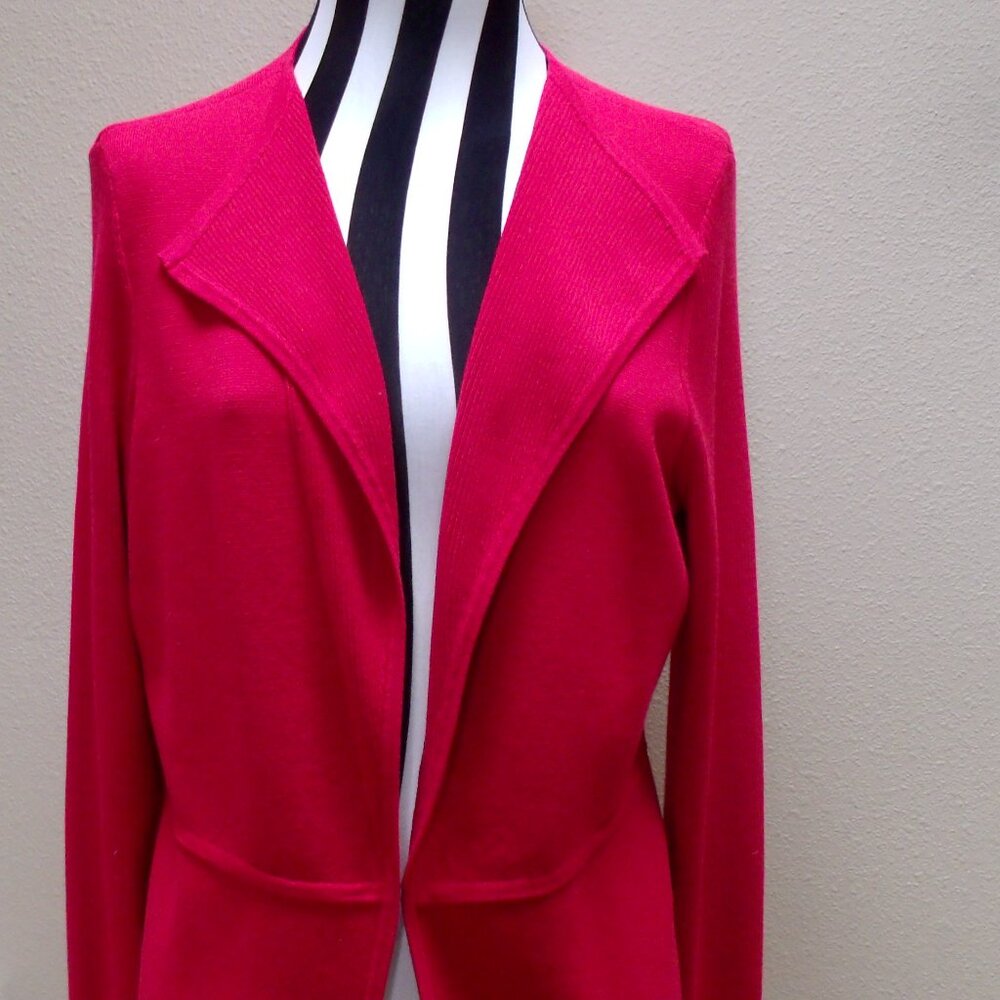 Chico's Red Long Sleeve Cardigan Sz Med